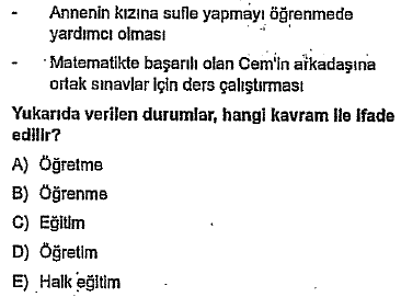 Egitim Bilimleri Program Gelistirme Temel Kavramlar Test1 Çöz